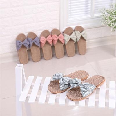 China Summer flat shoes ladies beach canvas flat slippers non-slip soft sole wooden floor shoes external wear sandals female wooden slippers for sale