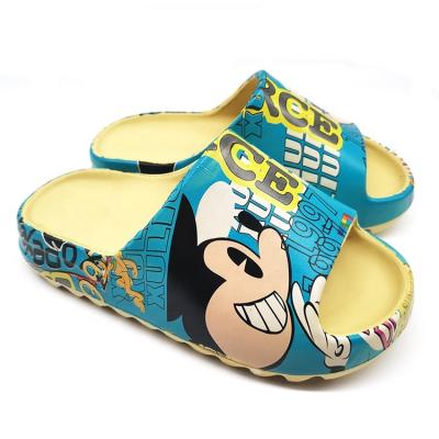 China 2021 fashion latest designs summer sublimation slides waterproof custom logo men yeezi flat EVA slides slipper for sale