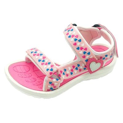 China Flat 2020 Summer Beach Sandals New Children's Heart-pointed Girl's Sandals for Children Heightening Sandal Open Toe Non-slip Outdoor Walking Shoes for sale