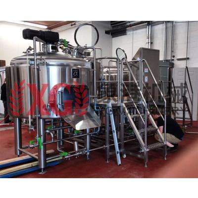 China Complete Hotels 2500L 25HL 20BBL 2 Brewery Steam Heating Vessels Red Copper Fermenter Brew System for sale