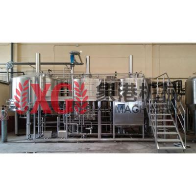 China Hotels 6000L 60HL 50BBL Automatic Steamer Heating 5 Vessel Professional Stainless Steel Beer Brewing Supplies Making Equipment for sale