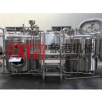 China Hotels open brewing equipment supplies1000L low price stainless steel micro steam heated three vessel combined brewery for sale