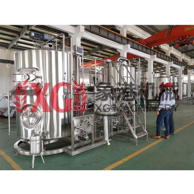 China Hotels 1000L 10HL Steam Heated Combo 3 Mirror Vessels Europe Standard Brewhouse For Brewpub Brewhouse for sale