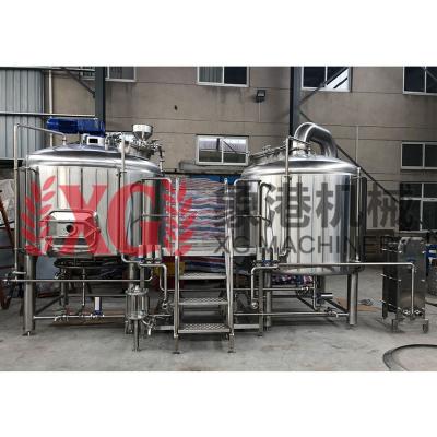 China Hotels 2500liters 25HL 20BBL XG Automatic Microbrewery Plant SUS304 Two Vessel Steam Heated Brewhouse Brew System For Sale for sale