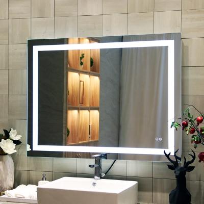 China Dimmable Illuminated Modern Hotel Fog Free Wall Mount Lighted Bathroom Smart LED Mirror for sale