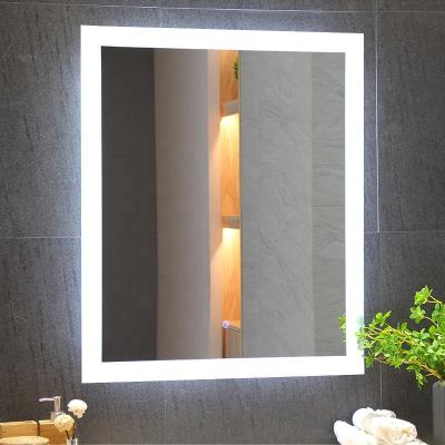 China Minimalist Hotel Wall Mounted Corrosion Resistant LED Lighted Large Mirror for sale