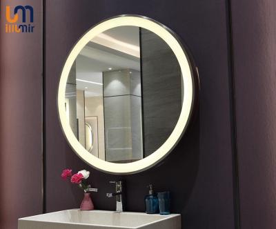 China Hotel Project Illuminated Mirror LED Round Frame Customized Illuminated Mirror for sale