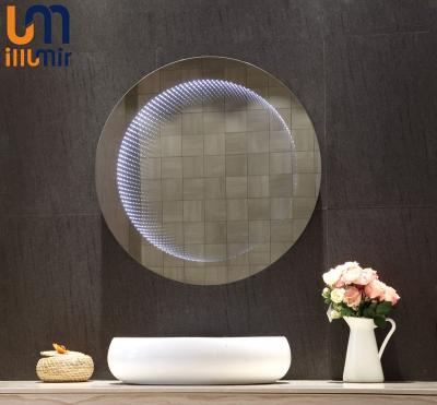 China Fashion Modern Hotel Decorative Shower Bathroom LED Infinity Wall Mounted Mirror for sale