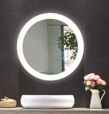 China Modern Luxury Frameless Custom Wall Mounted Round LED Lighted Vanity Fashion Makeup Cosmetic Mirror for sale