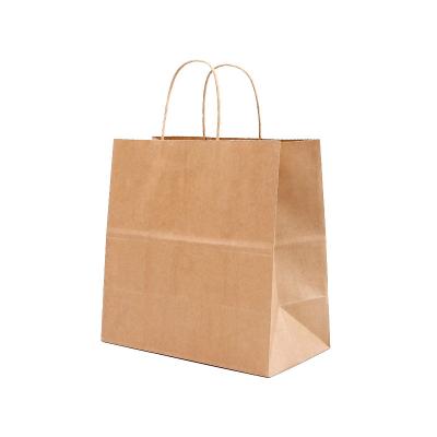 China Clothing China Brand Competitive Price Customized Logo Shopping Packaging Paper Bag With Paper Handles Natural Brown Kraft Paper 100% Recycled for sale