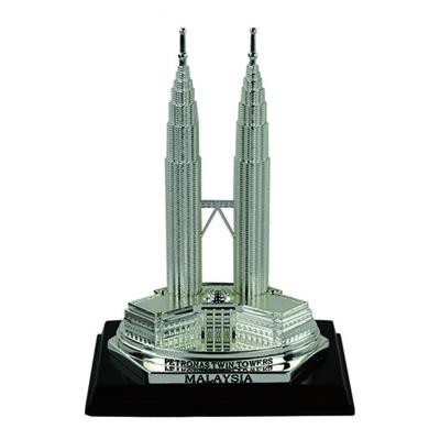 China Europe Silver Twin Towers Model Creation Malaysia Souvenir 3D Building Model Customized By 3D Supplier Directly Petronas for sale