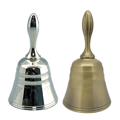 China Europe Call Hand Bell Wedding Ringing Reception Dinner Hotel Classroom Loud Golden Bell Silver Wedding for sale