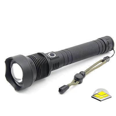 China Digital Power Display High Brightness Zoomable USB Rechargeable Battery LED Torch Telescopic Tactical Flashlights P70 2*26650 for sale