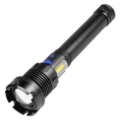 China Zoomable Led Lightest Brightest COB Xhp90 Zoomable Flashing Light Xh-P90 Fire Usb Flashlights P90 Tactical Torch Waterproof Police Led Flashlight for sale