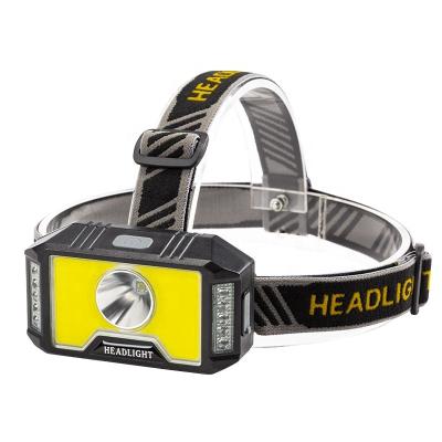 China 5 Mode Waterproof Adjustable Headband Super Bright Outdoor Camping Rechargeable Headlamp With White Red COB T6 Light for sale