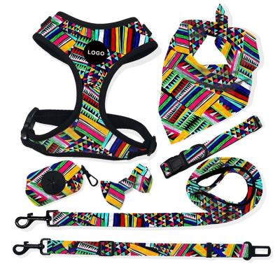 China Custom Soft Padded Designer Waterproof Neoprene Dog Harness Leash Customized Dog Harness Manufatures for sale