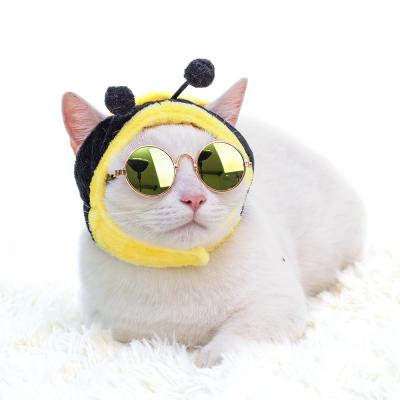 China Viable Cute Soft Dress Pet Plush Up Cat Headgear Cartoon Dog Headgear Hat Crossdressing Party for sale