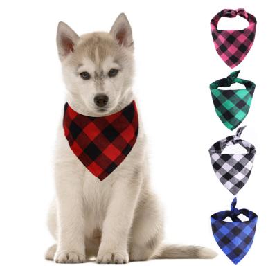 China Cheap Viable Single Layer Cotton Plaid Cotton Factory Factory Custom Dog Cat Scarf Bandana for sale