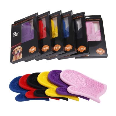 China Cheap Viable Hot Selling Custom Made Cat Hair Remover Grooming Gloves Dog Brush Silicone Pet Bath Massage Gloves for sale