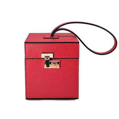 China Wholesale Cute Lady Hot Sale Fashion Purse Box Luxury Leather Square Handbag for sale