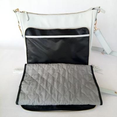 China High-end Anti-theft Custom Design PU Leather Diaper Bag Changing Diaper Mat for sale