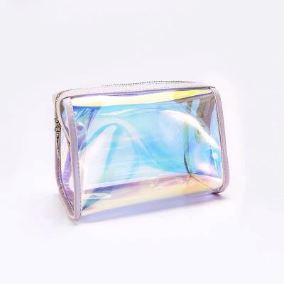 China Lady Factory Premium Twinkle Custom Makeup Leather Holographic Cosmetic Bag for sale