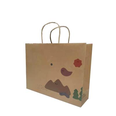 China 2022 Recyclable Popular Kraft Paper Bags With Handle for sale