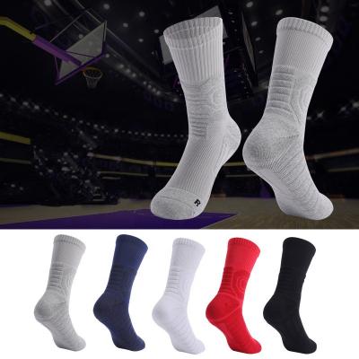 China Customized Running Logo Design OEM Sports Antibacterial Basketball Terry Athletic Breathable Crew Socks for sale