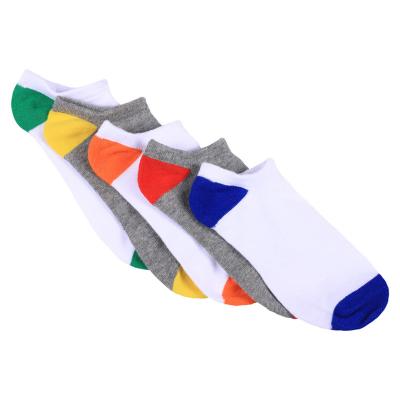 China 2021 Wholesales Combed Cotton Sporty No Show Kids Stripes Boys Socks With Contrast Heel And Toe for sale