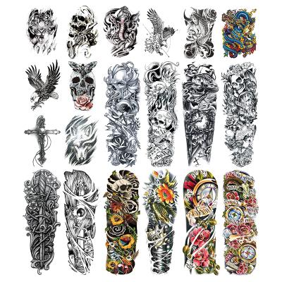 China Wholesale Women Men Temporary Tribal Designs Waterproof Temporary Arm Tattoo Sticker Non-Toxic Juice Ink Semi Permanent Full Last 15 Days for sale