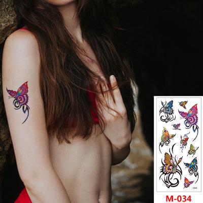 China OEM Temporary High Quality Waterproof Colorful Butterflies Ink Cute Temporary Tattoo Sticker 3d Tattoos for sale