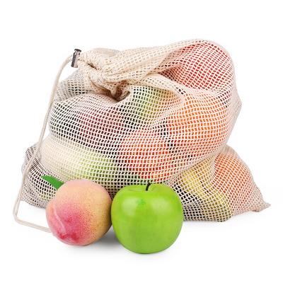 China PUNCH Eco Mesh Produce Organic String Cotton Reusable Bags for sale