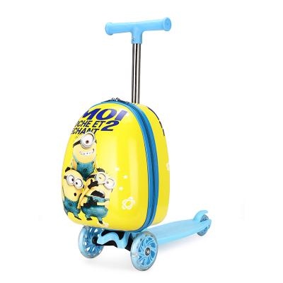 China Waterproof Hardshell Suitcase Luggage Trolley Bags Travel 16 Inch Children Scooter Suitcase for sale