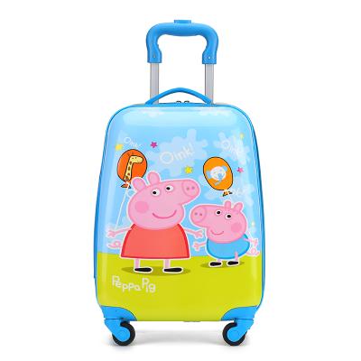 China 2020 Cheap Trending Waterproof ABS Kids Traveling Luggage Bag Trolley 18 Inch Cartoon Character Child Luggage for sale