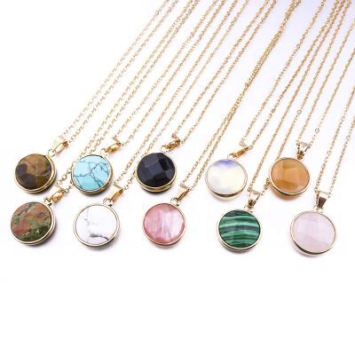 China BOHEMIA Fashion Round Natural Stone Opal Pink Crystal Druzy Necklace For Women Jewelry for sale