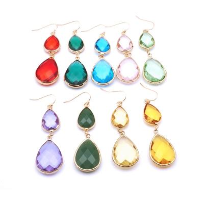 China BOHEMIA Design Water Teardrop Shape Earrings Crystal Party Clear Glass Earrings For Women Gift Fashion Jewelry for sale