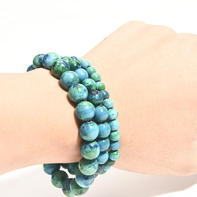 China CLASSIC Fynchenite Green Stone Beads Strand Bracelet Women Men Woven Energy Buddha Bracelets Jewelry for sale