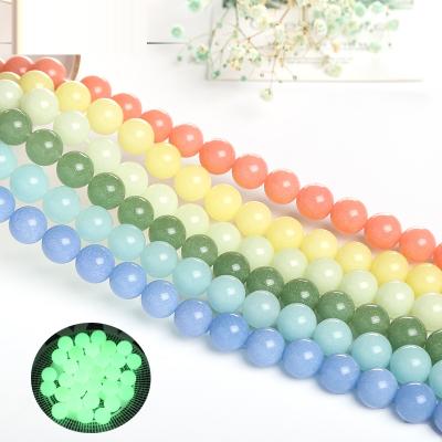 China Stone Glow in the Dark Woman Men Loose Beads Bracelet Earrings DIY Necklace Luminous Jewelry Making Beads for sale