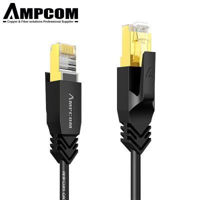 China Cat8 Thin Ethernet Cable AMPCOM CAT8 Ethernet Cable 40Gbps Network Cable for Engineering Connection Project and Office Internet Cabling for sale