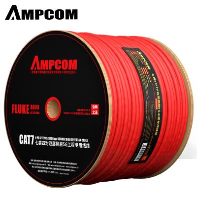 China AMPCOM 305m Cat7 10Gbps 600Mhz SFTP Network Cable For 5G Base Station Instruction Engineering Cabling Office Internet Building for sale