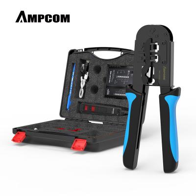 China RJ45 AMPCOM 14 in 1 Professional Network Tool Ethernet Kit Cable Tester Rj45 Rj11 Cat6 Connectors Cable Crimper Stripper Pliers for sale