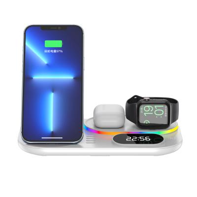 China 2021 hot sale amazon smart phone 15w 3 in 1 wireless charger fast charging clock for sale