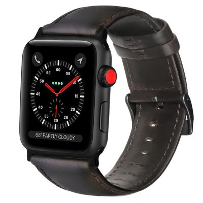 China Luxury Premium Version Wrist Men Watch Band Strap Fast Version Luxury Premium Men Watch Smart Genuine Leather For Apple Watch Band 40mm Strap 44mm for sale