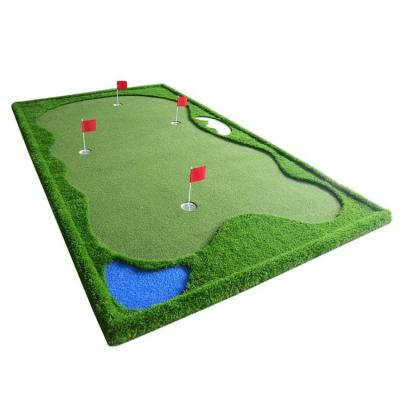 China Artificial Outdoor Indoor Golf Green Mat Synthetic Grass Golf Putting Grass + EVA Foam Base Factory Custom Size Golf Putting Mat for sale