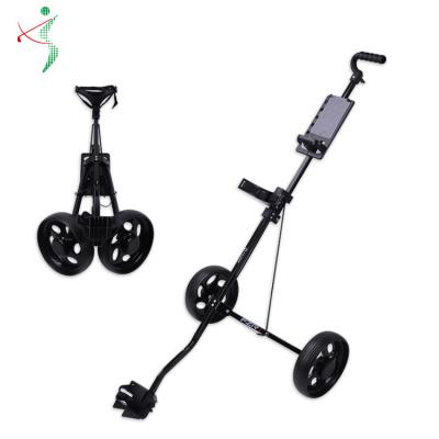 China Wholesale Cheap Steel Golf Cart 2 Wheels Golf Cart Foldable Black Steel Push Pull Cart Outdoor Style for sale