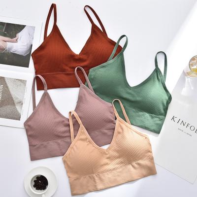 China New Breathable Yarn Women Sports Bra Yoga Gym Yoga Gym Crop Top Seamless U-shaped Back Seamless Padded Sexy Big Top for sale