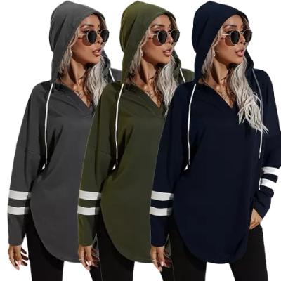 China Anti-Wrinkle Amazon Women Wear Popular Fashion Tied Hooded Sweatshirt Workout Hoodies Women for sale