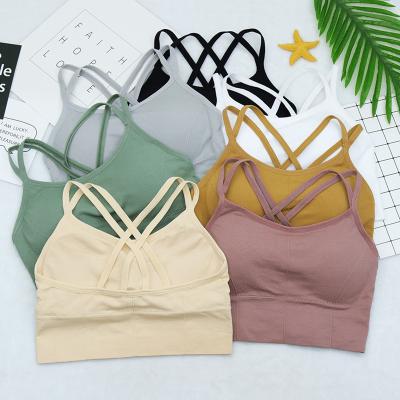 China New Style Betrayal Bra Anti Bottom Chest Wrap Sexy Gathered Sports Underwear QUICK DRY Seamless Yoga Back Light Bra Without Steel Ring for sale