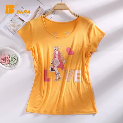 China Wholesale Round Neck Pattern Printing T-shirt T-shirt Anti-wrinkle Graphic Tees For Women T-shirt For Girls for sale