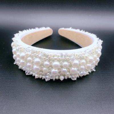 China Fashion new simple inlaid acrylic elegant pearl temperament lady headband hair accessories for sale